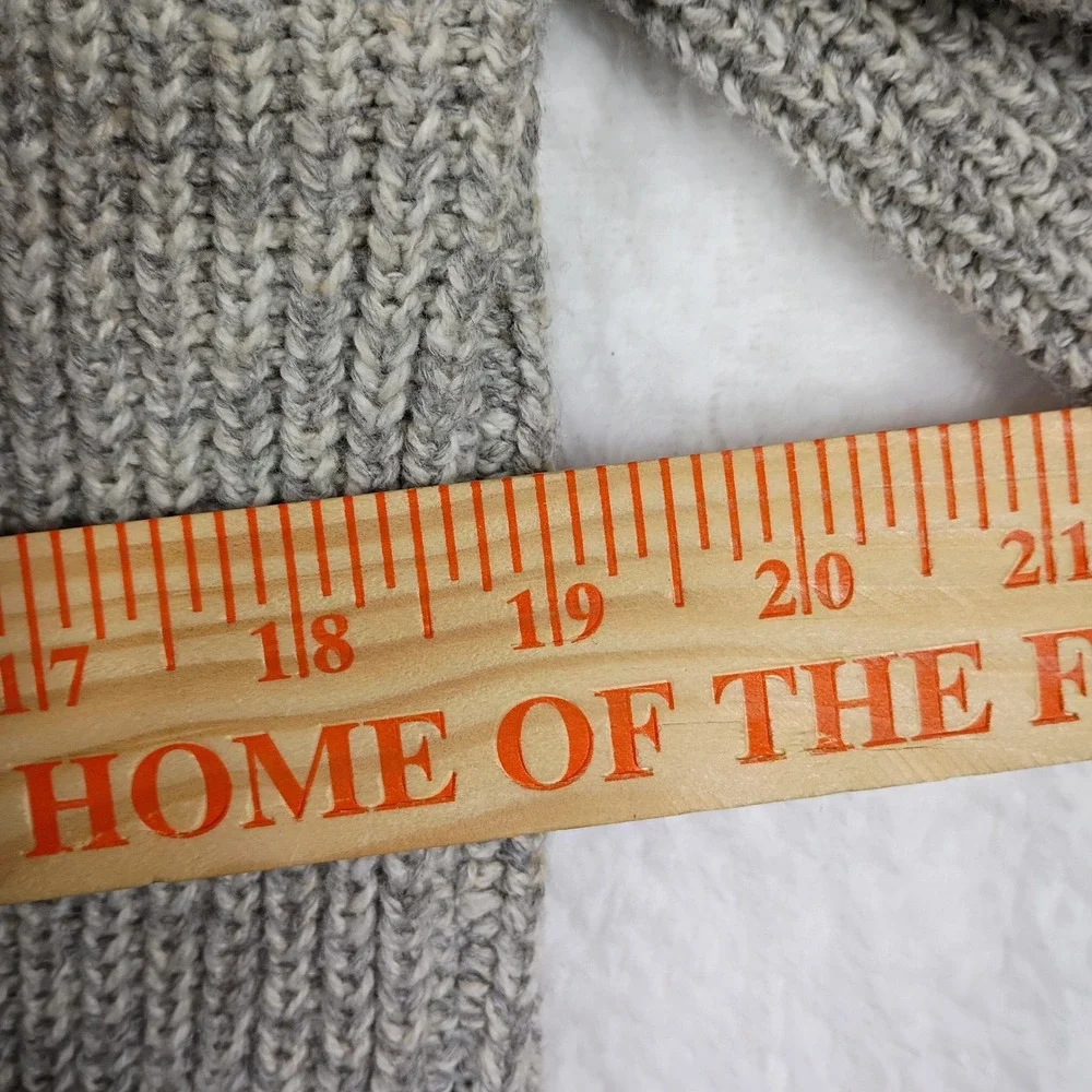 American‎ Eagle Mens Mock Neck Button Sweater Grey Marled Ribbed Knit Medium